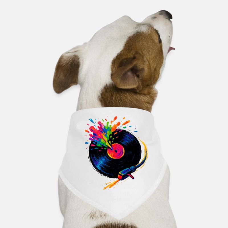 Turntable Colorful Pop Vinyl Dog Bandana