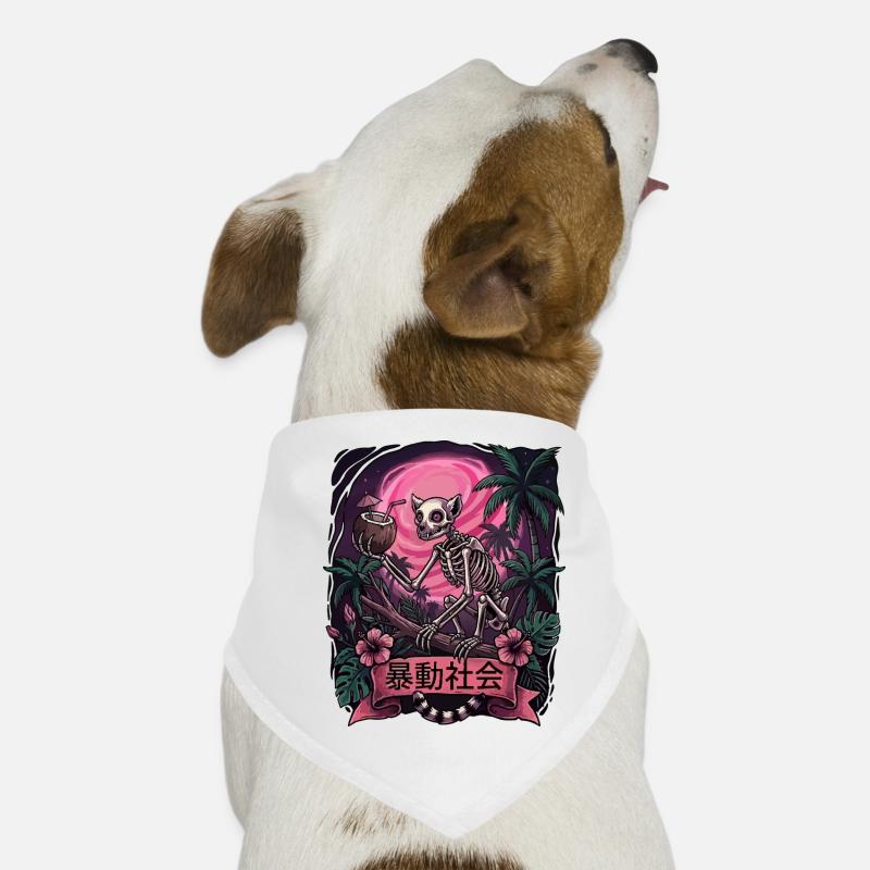 Neon Jungle Skeleton Moon Toast Dog Bandana