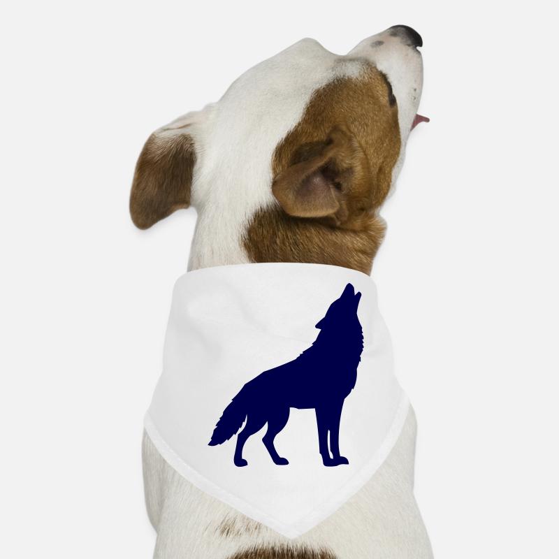 Silhouette du Loup Bleu Minuit Bandana pour chien