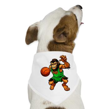 Schimpansen Basketballerin / Basketball Affe - Hunde-Bandana - Weiß - Vorne