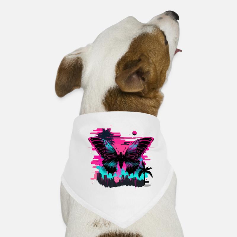 Papillon Vaporwave de rêve Bandana pour chien