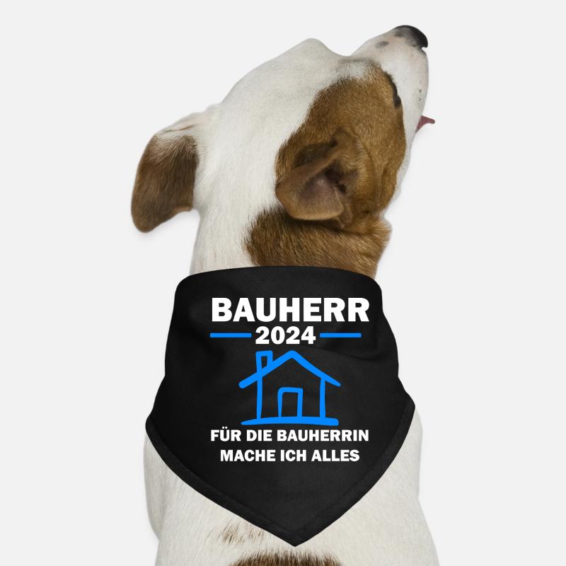 Bauherr 2024 Hausbau Häuslebauer Geschenk Hunde-Bandana