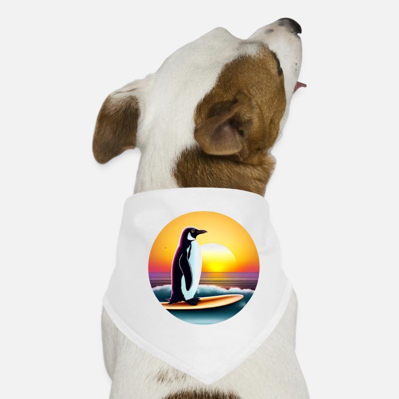Penguin Surfer Dog Bandana