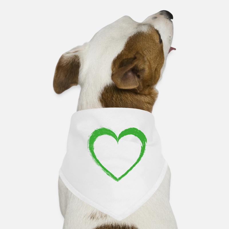 Green Heart Dog Bandana