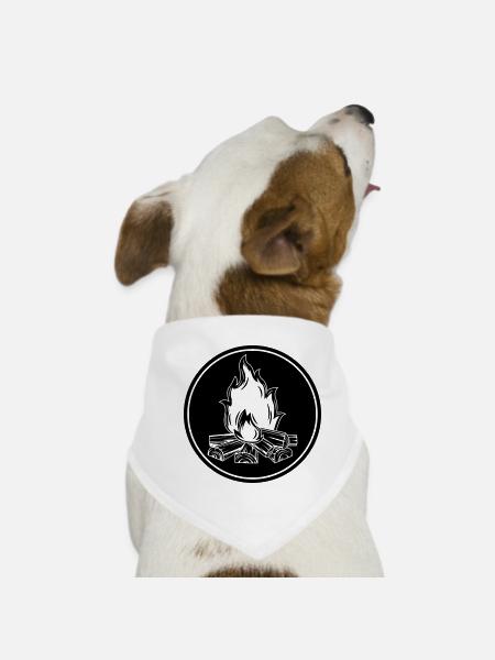 lagerfeuer flamme symbol feuer - Hunde-Bandana - Weiß