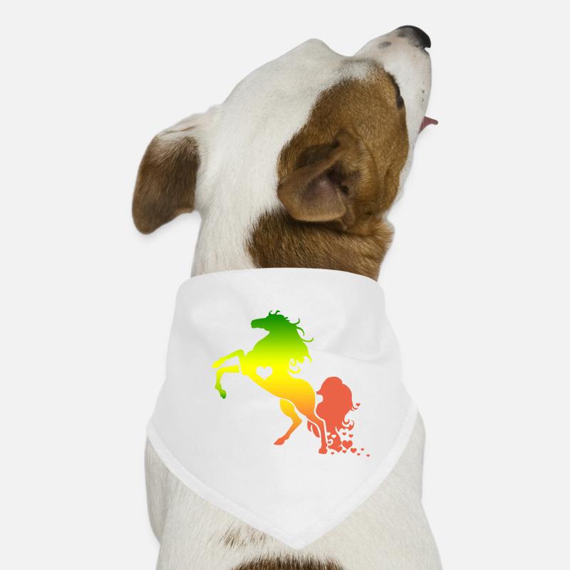Pferd Pferd - Hunde-Bandana - Weiß