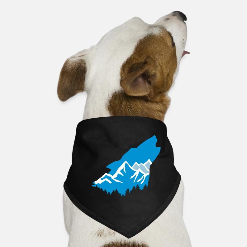 Wolf and mountains Dog Bandana