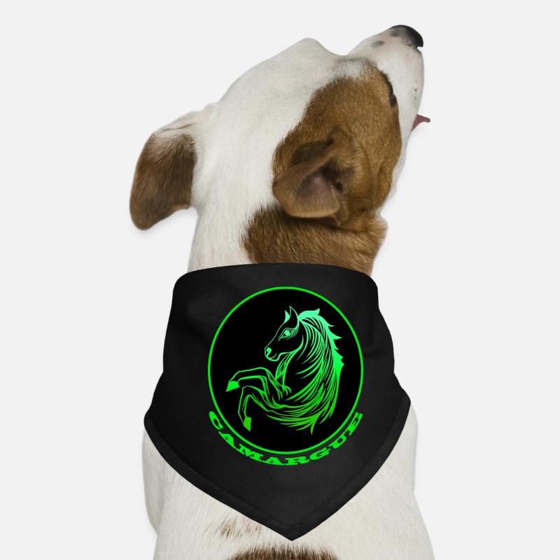 Neongrünes Camargue-Pferd Hunde-Bandana