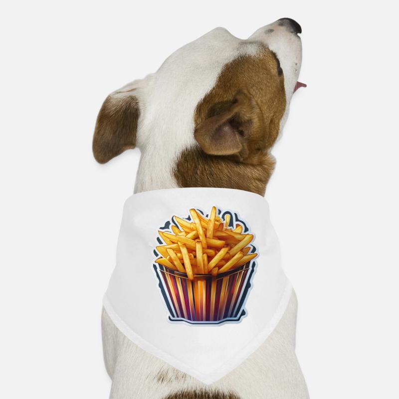 Frites - Bandana pour chien - blanc
