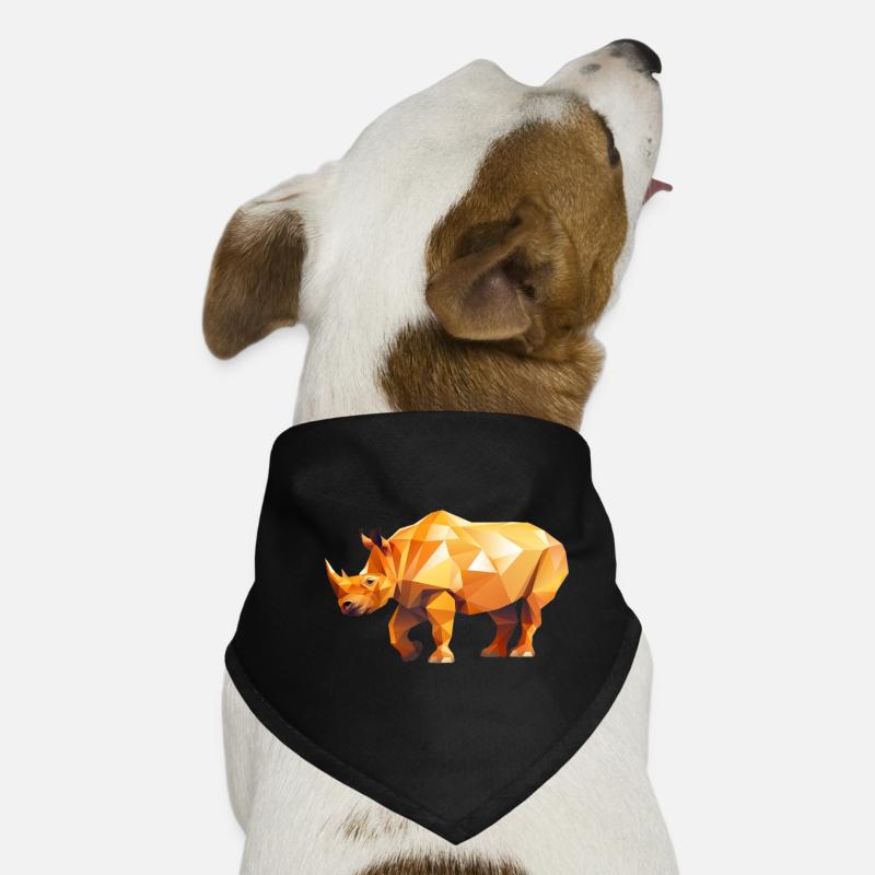 Rhino Low Poly Logo Design Dog Bandana