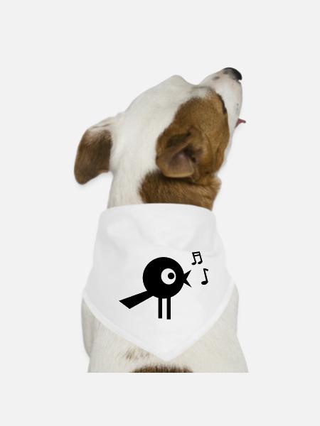 Singing Bird - Dog Bandana - white