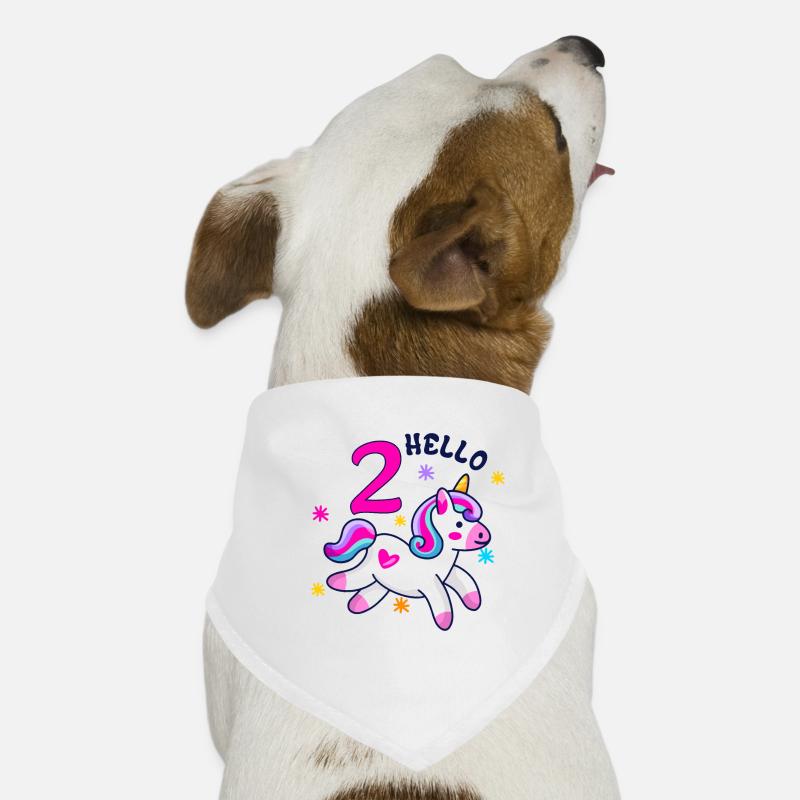 Hello Two Unicorn, deuxième anniversaire Bandana pour chien