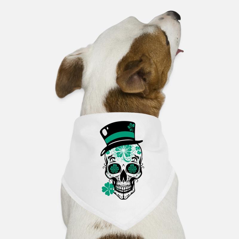 Sugar Skull Totenschädel St Patricks Day Hunde-Bandana