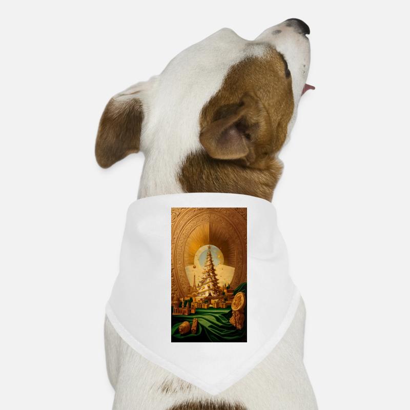 Sapin de Noël doré avec la Tour Eiffel dorée Bandana pour chien