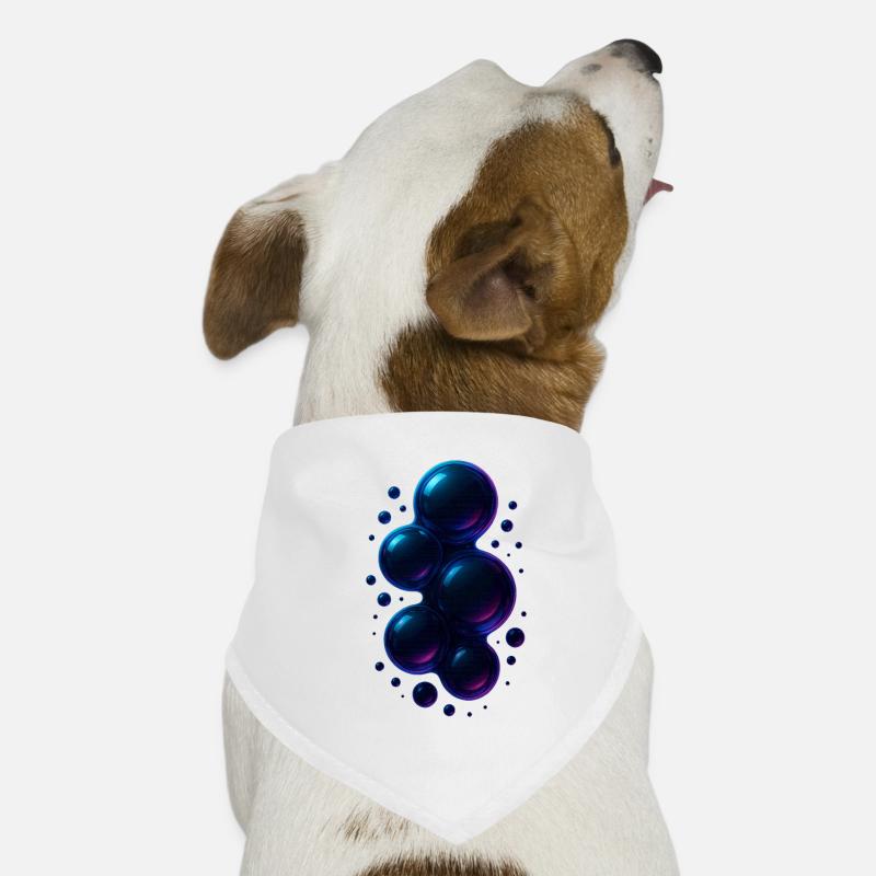 3d Bubbles Blue Hunde-Bandana