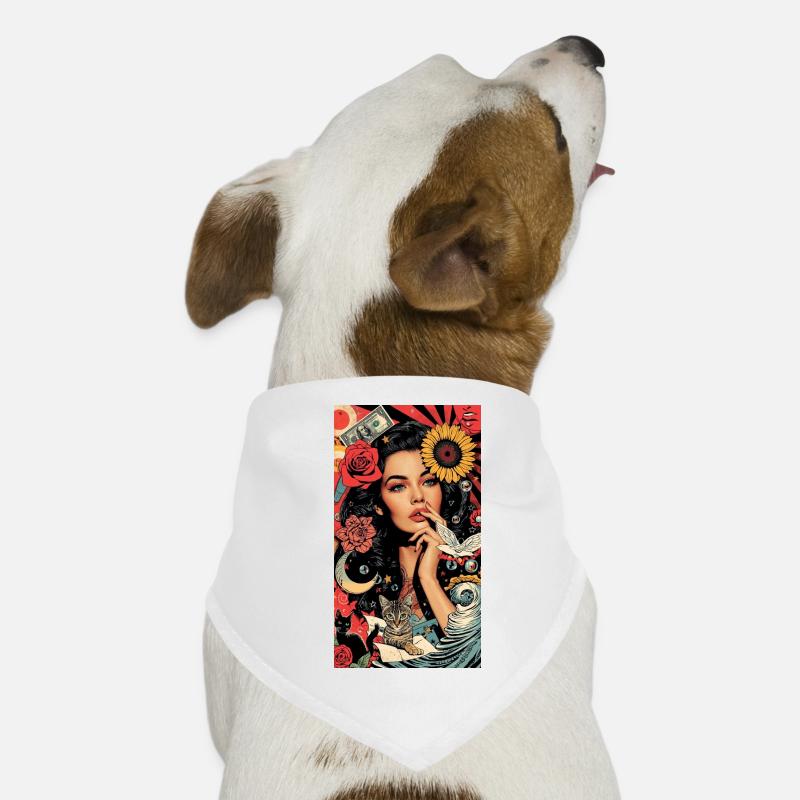Colorful Pop-Art Floral Pattern Dog Bandana