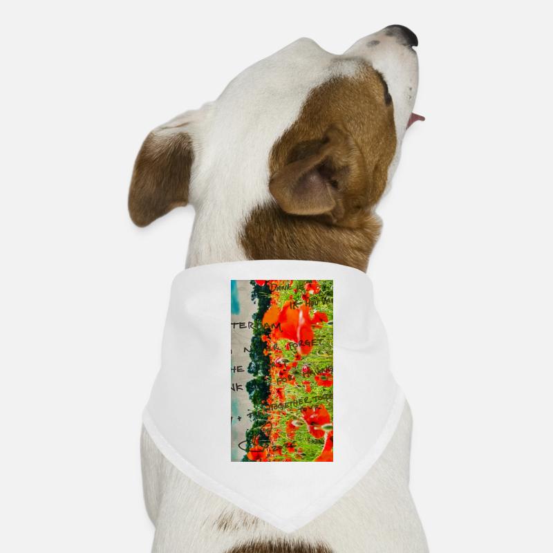 Coquelicots dans le champ avec texte manuscrit Bandana pour chien