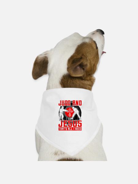 Judo und Jesus, das ist alles, was ich brauche - Hunde-Bandana - Weiß