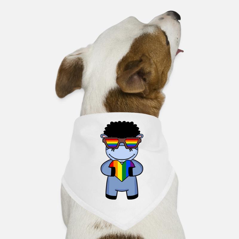 Regenbogen - Esel mit Brille und Herz Hunde-Bandana