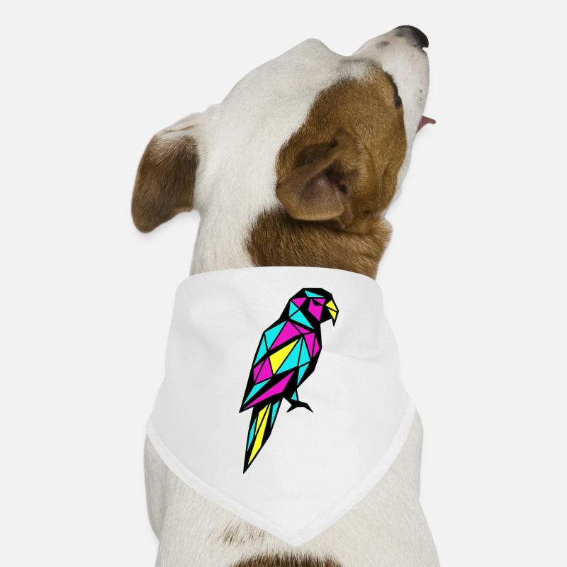 Perroquet géométrique low poly CMJN oiseau Bandana pour chien