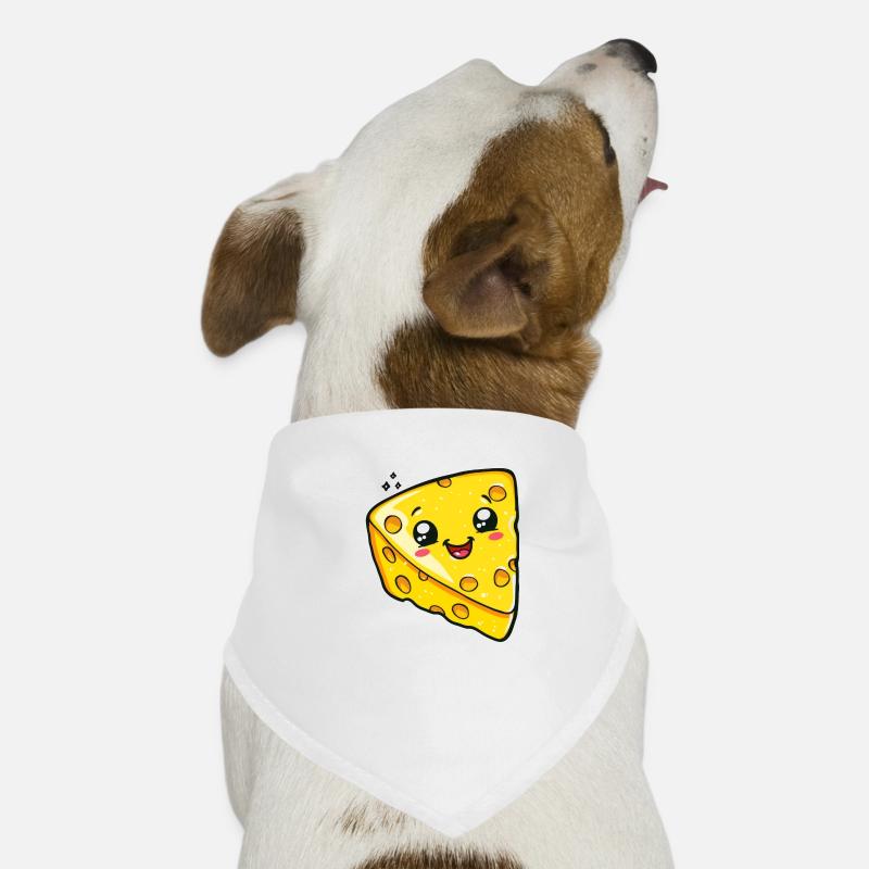 Morceau de fromage kawaii avec un visage amusant Bandana pour chien