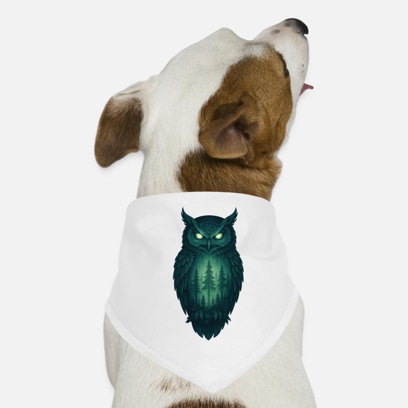 Owl in the Forest at Night Dog Bandana