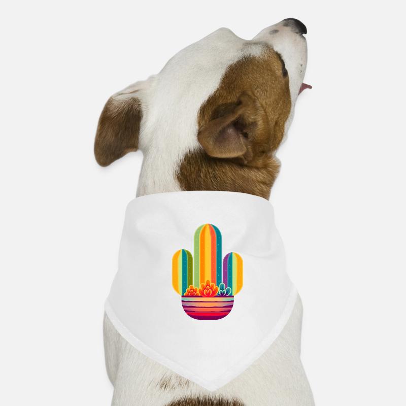 Regenbogen Kaktus Hunde-Bandana