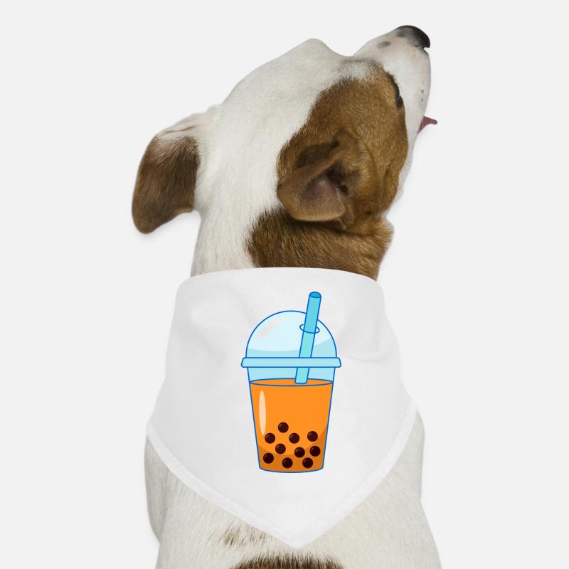 A Japanese Boba Tea Drink Orange Bubble Tea Dog Bandana