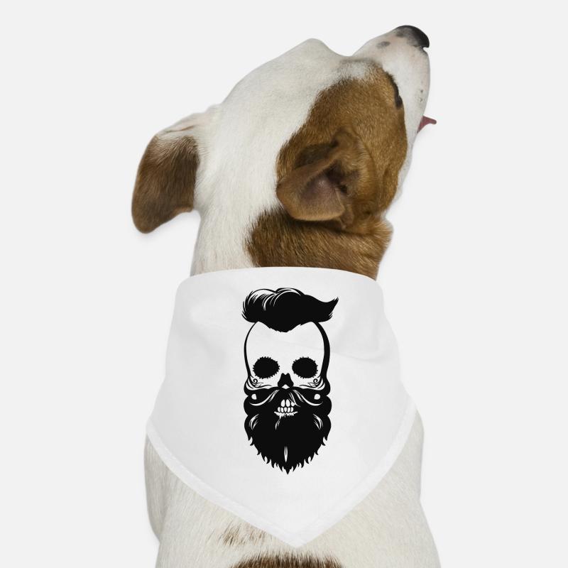 black bearded skull with sidecut Dog Bandana