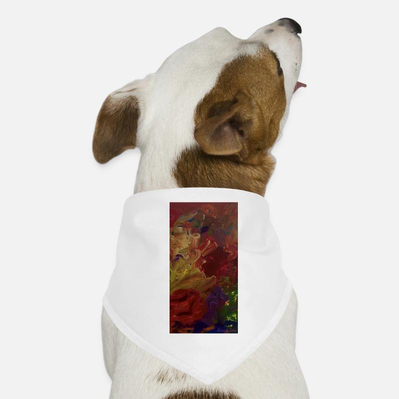 Kunst Gemälde Farbenfroh - Hunde-Bandana - Weiß