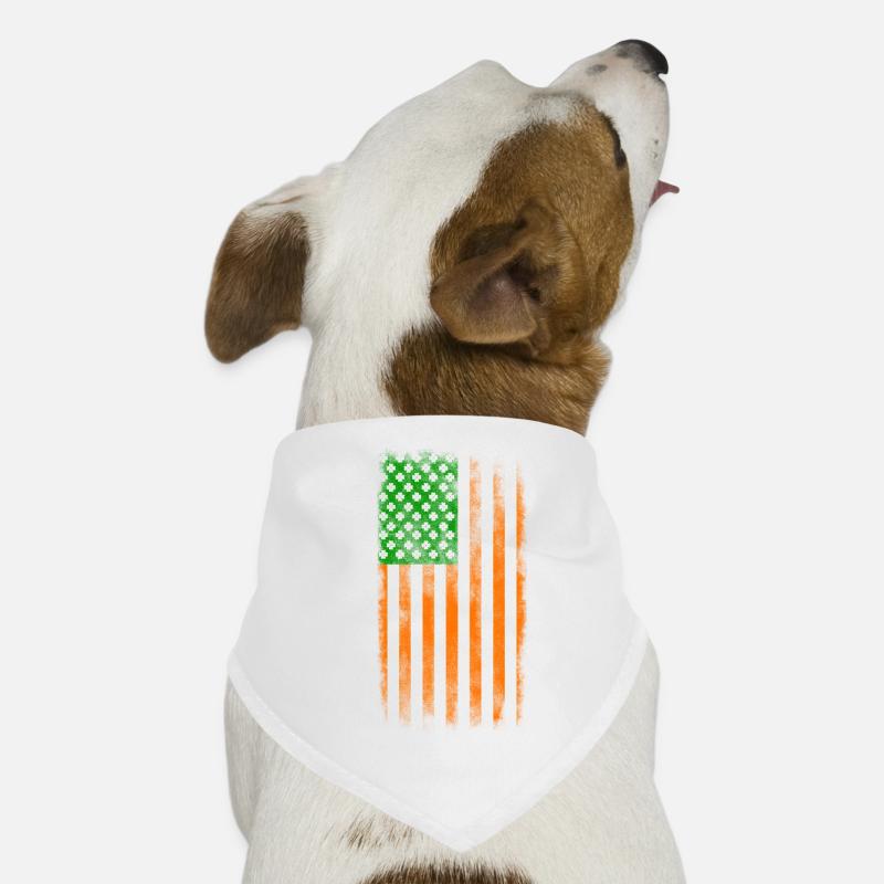 Irish American St Patricks Flag Washed Vertical Dog Bandana