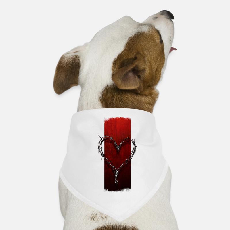 Verschlungene Resilienz: herzförmiger Stacheldraht Hunde-Bandana
