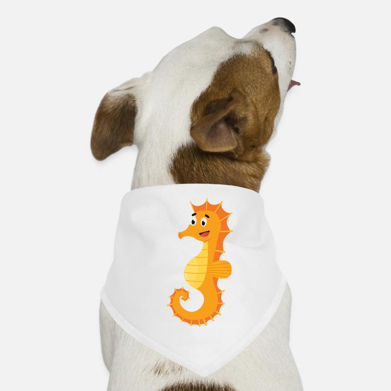 Seepferdchen - Hunde-Bandana - Weiß