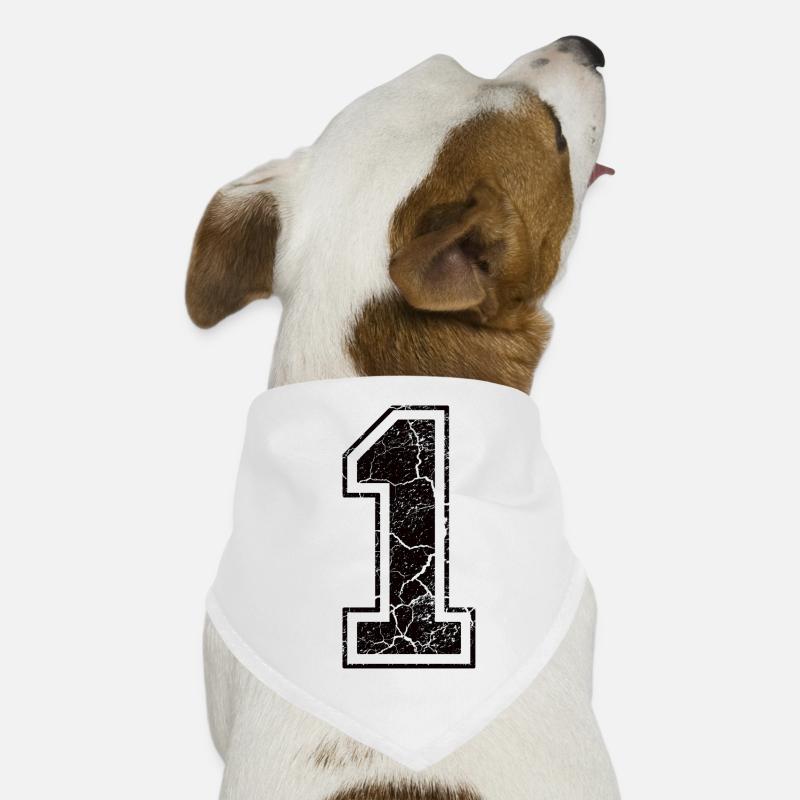 1 one eins black schwarz (de) Hunde-Bandana