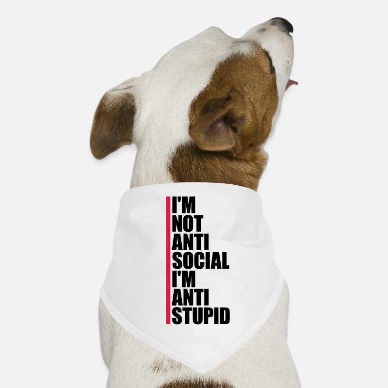 pas antisocial anti-stupide Bandana pour chien