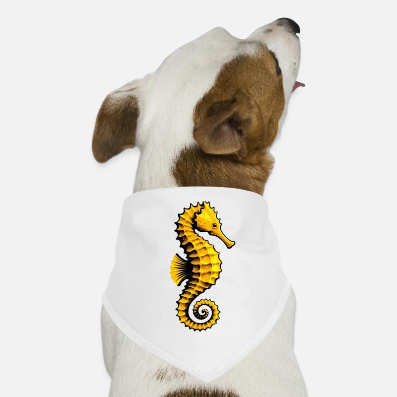 Seepferdchen - Hunde-Bandana - Weiß