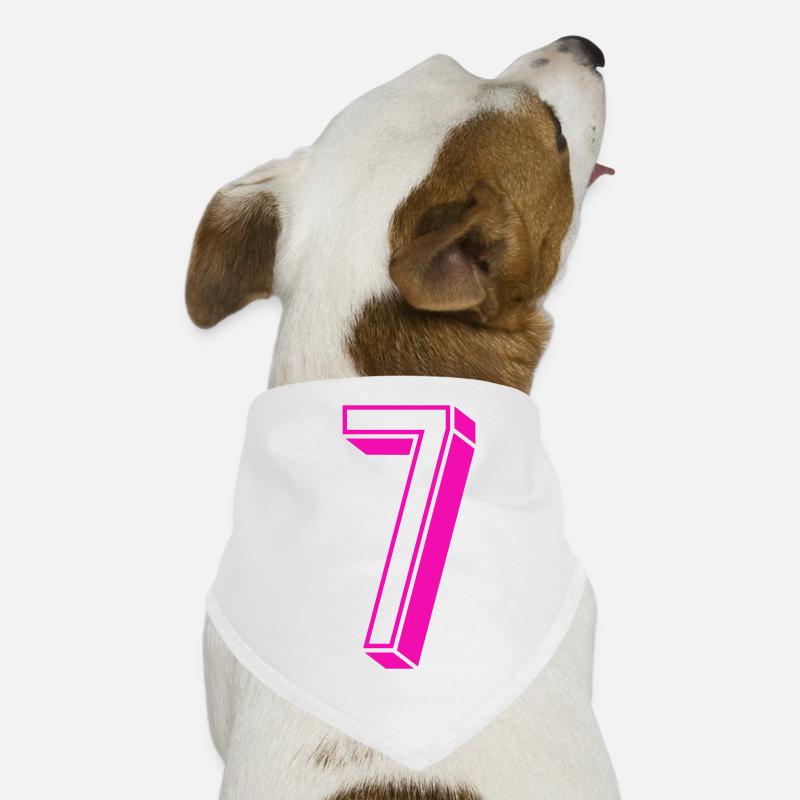 Zahl sieben - Nummer 7 pink Mädchen Trikotnummer Hunde-Bandana