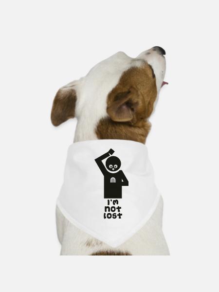 Geocaching: I'm Not Lost! - Dog Bandana - white - Front