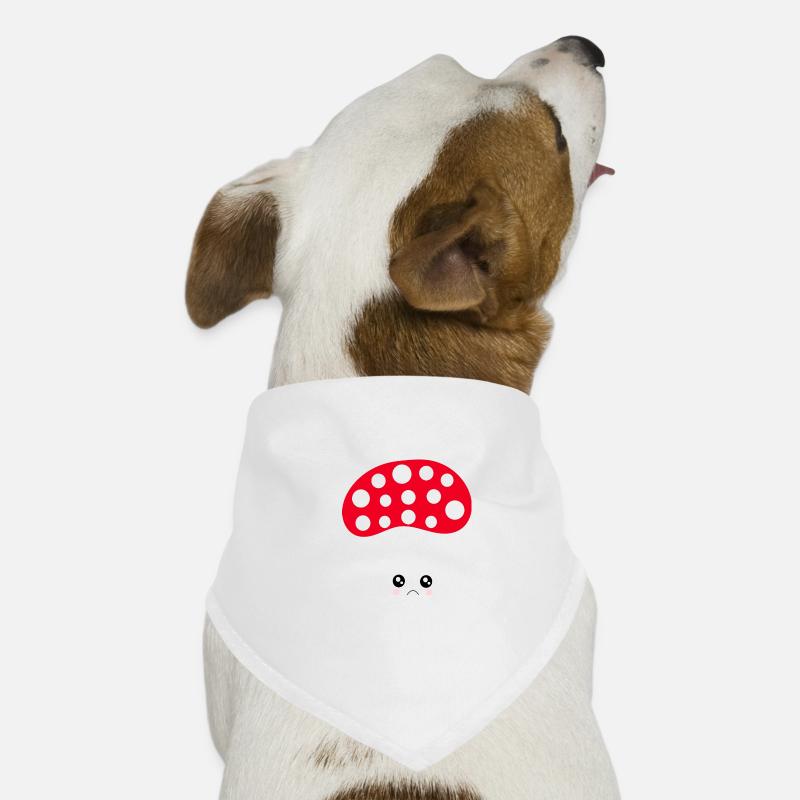 Kawaii champignon Toadstool mignon rouge avec visage Bandana pour chien