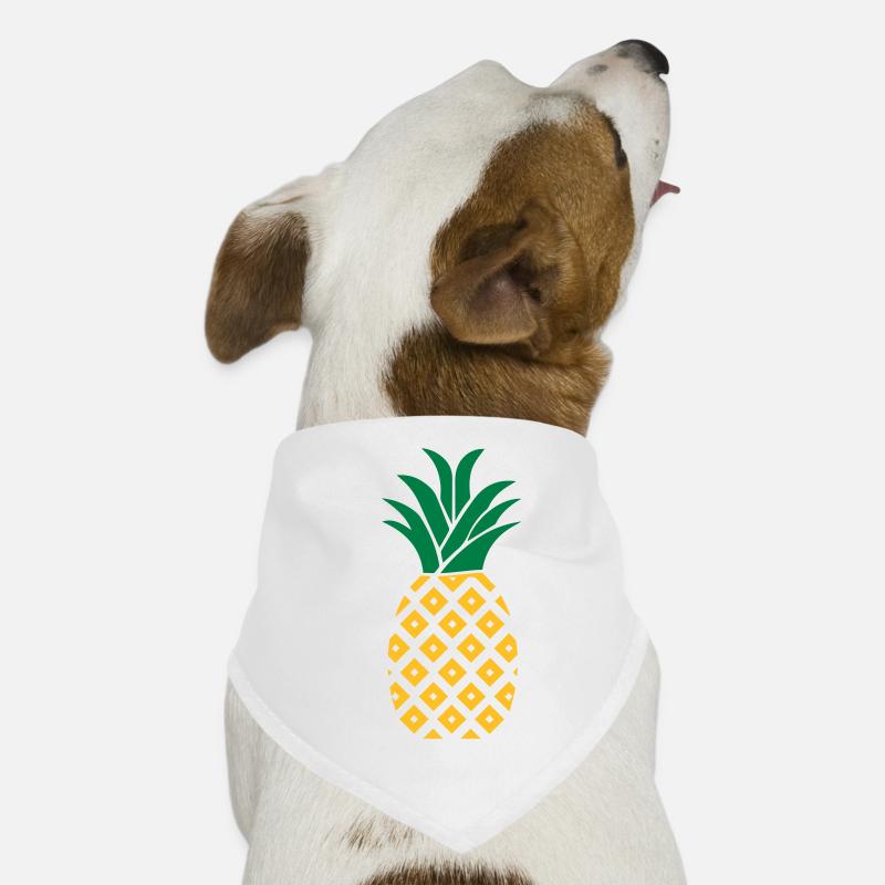Ananas - Hunde-Bandana - Weiß