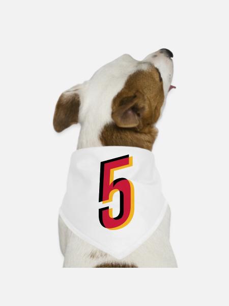 5 Number Germany Jersey Number Black Red Gold - Dog Bandana - white - Front
