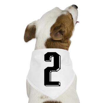 Nummer 2 - Zahl ZWEI Trikotnummer 2 Jahre - Hunde-Bandana - Weiß - Vorne