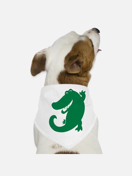 crocodile - Dog Bandana - white - Front