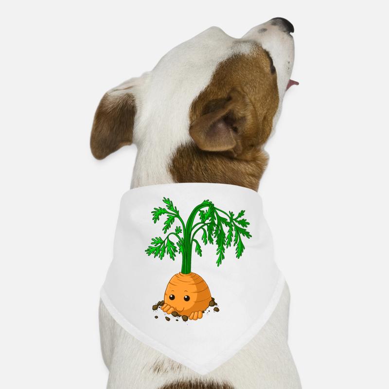 Schüchterne Comic Karotte - Hunde-Bandana - Weiß