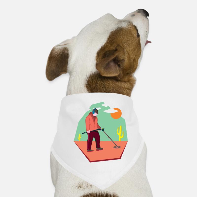 Sondler in the desert on a treasure hunt with a probe Dog Bandana
