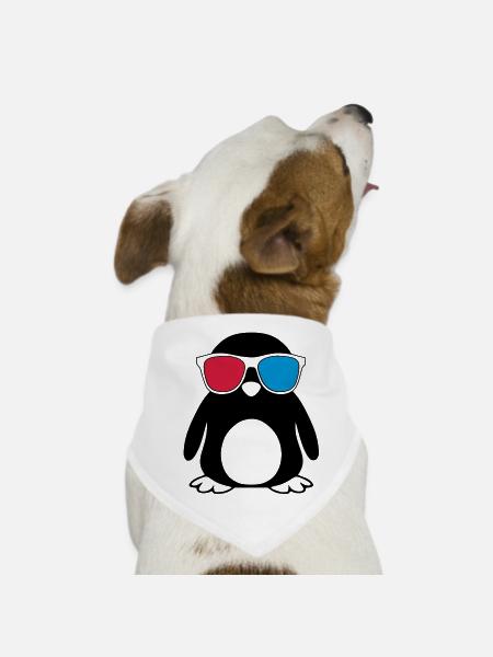 Swaggy Penguin - Dog Bandana - white