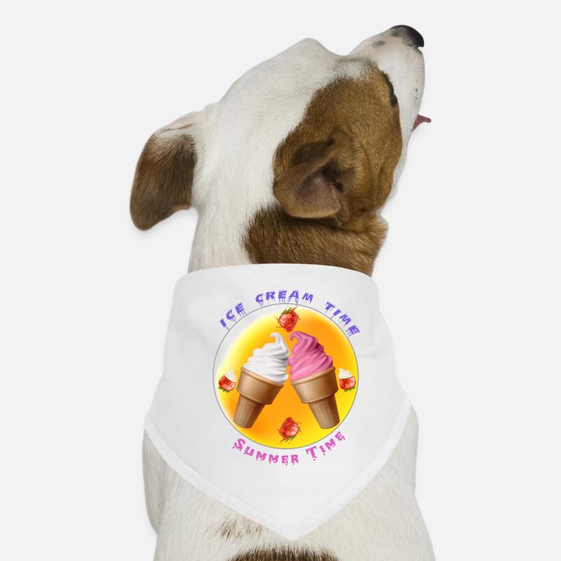 Crème glacée Temps - Heure d’été - Bandana pour chien - blanc