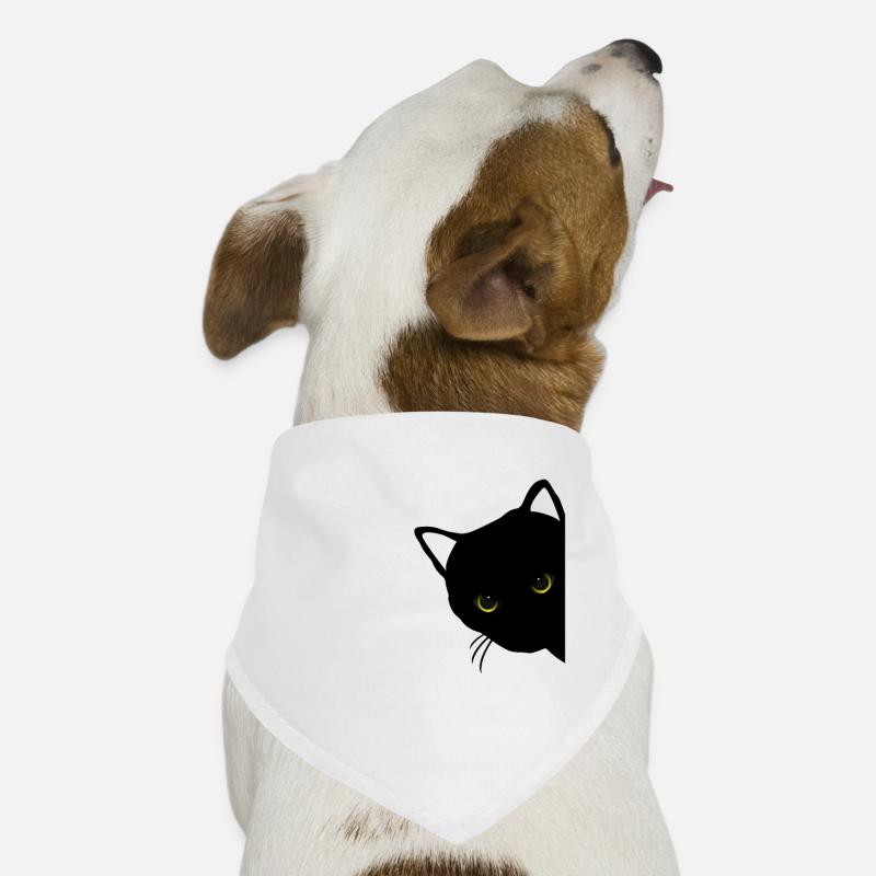 yeux de chat noir droit Bandana pour chien