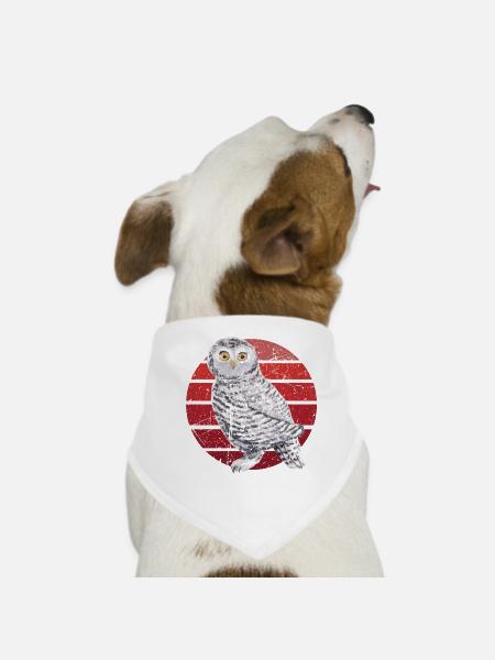 Eule Uhu Tier Waldtier Steinkauz Schleiereulen Fun - Hunde-Bandana - Weiß