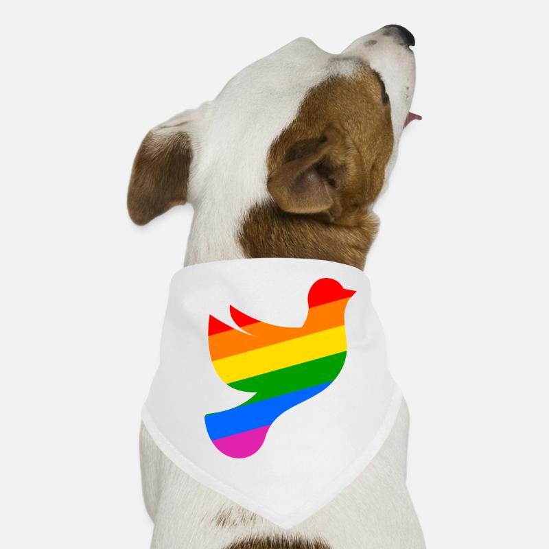 Colombe LGBTQ de la paix avec drapeau arc-en-ciel Bandana pour chien